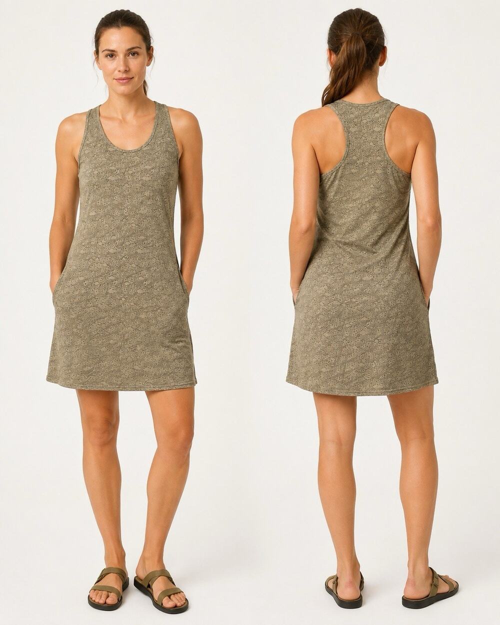 Mountain Hardwear Green Women’s Small Topographic Print Racerback Travel Dress
